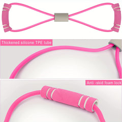 2pcs Elastic Resistance Band 8 Levels Full Body Workout Home Gym Pilates Yoga