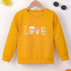 Girls Halloween Skulls Graphic Sweatshirt Long Sleeve Top Pullover