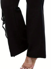  Women's Mesh High Rise Flared Leg Pants