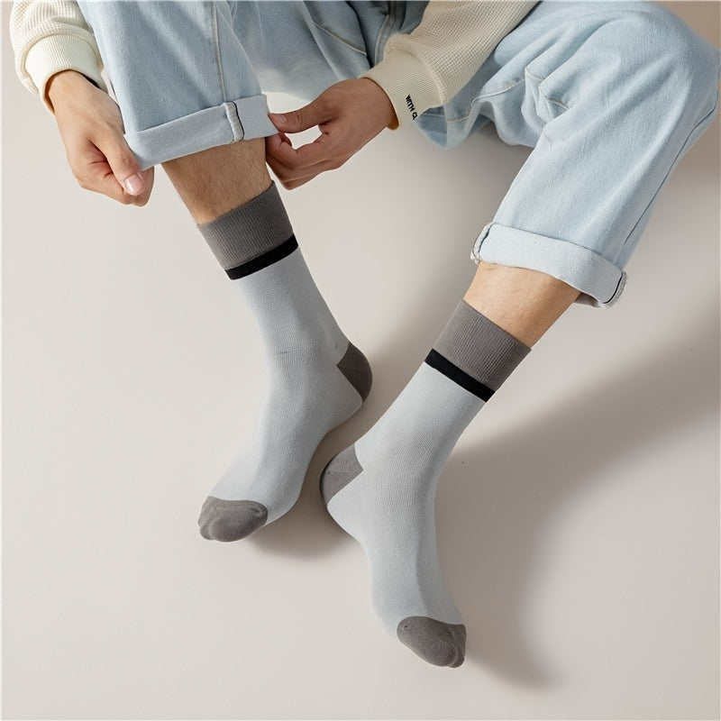 7 Pairs Striped Colorblock Socks Mid Tube Women's Stockings