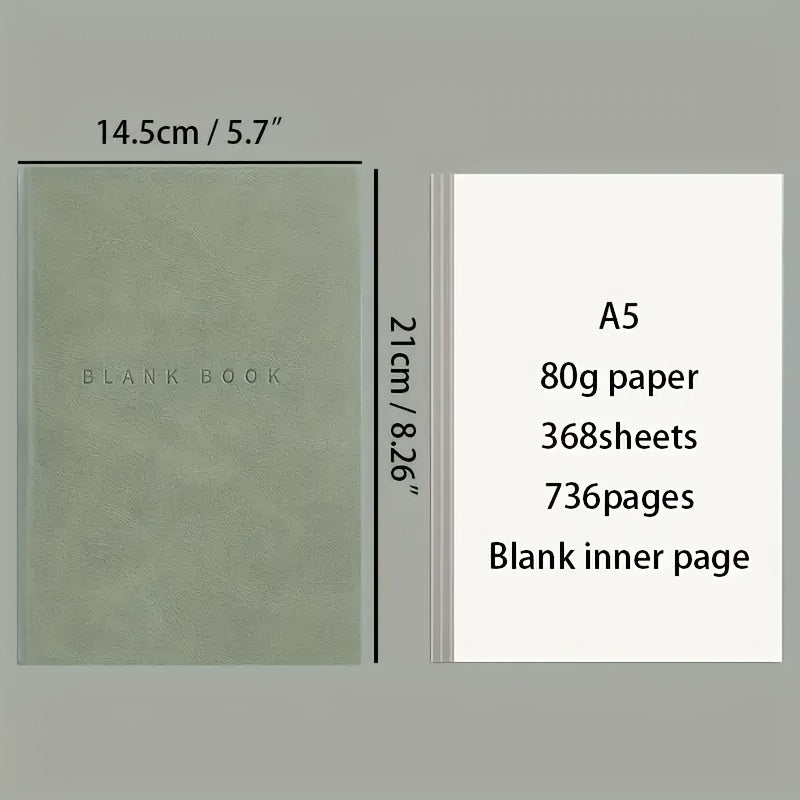 Minimalist Painting Notebook Soft Leather 736 Page Blank Inner Page