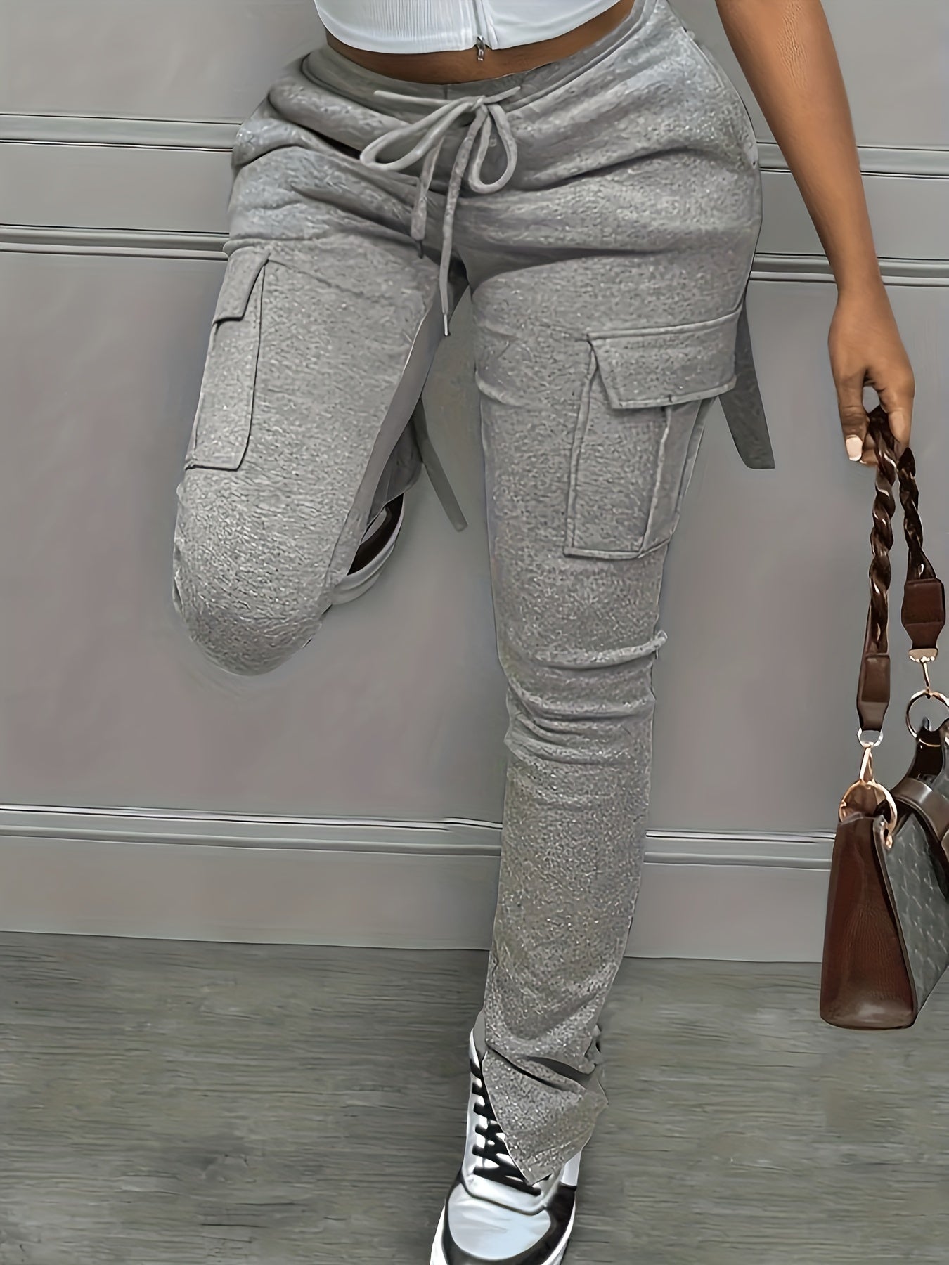  Elastic Drawstring Cargo Trousers