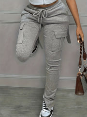  Elastic Drawstring Cargo Trousers