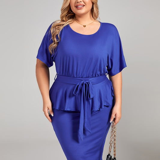  Women's Round Neck Slim Fit Dress