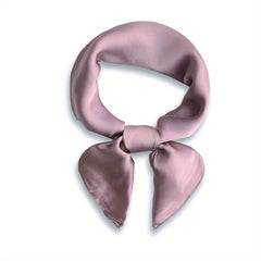 Plain Silk Bandana Solid Square Scarf Neckerchief Casual Head Wrap Hair Accessor