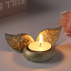 Green Angel Wings Tealight Candle Holders Resin Votive Candle Holder