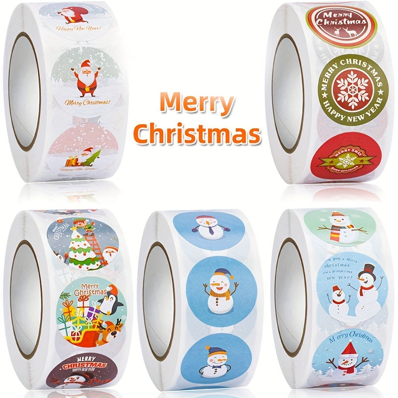 500pcs Merry Christmas Stickers Roll for Gift Decoration Seal
