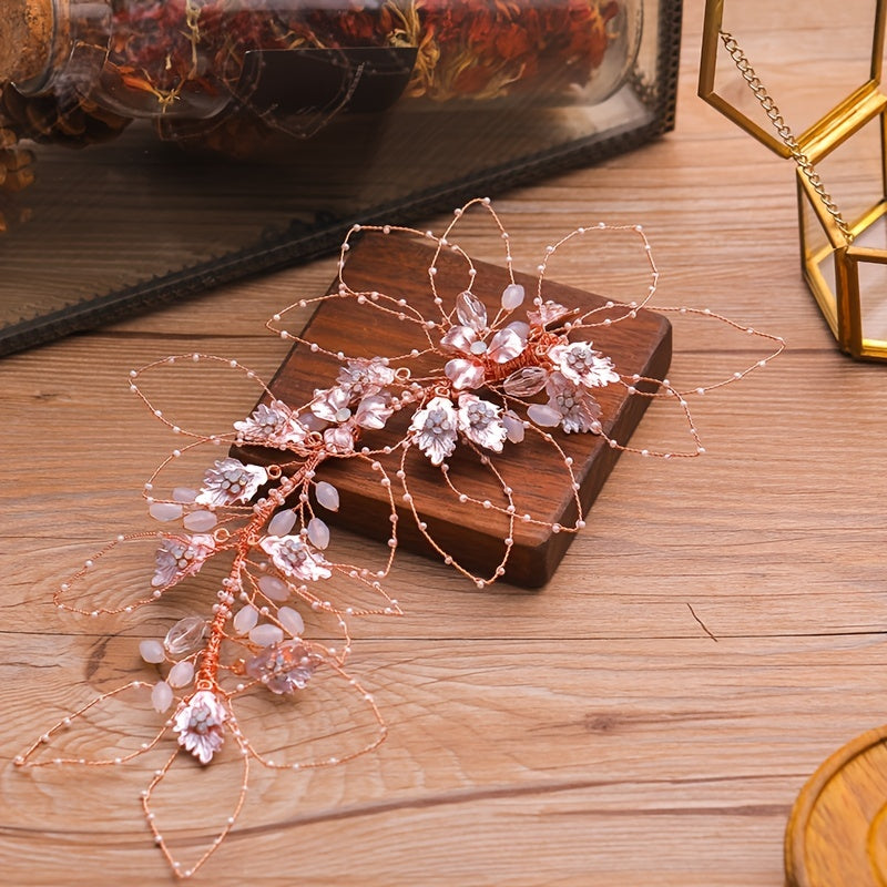 Golden Leaf Hair Comb for Brides