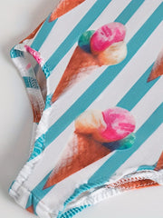 Baby Cartoon Striped Swimsuit Bikini Onesie