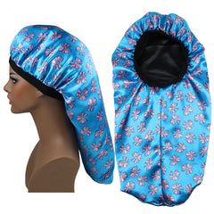 Flower Print Satin Bonnet Silk Sleep Cap for Women