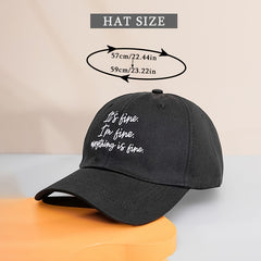 Letter Embroidery Baseball Cap Cotton Sun Hat Women Men Unisex