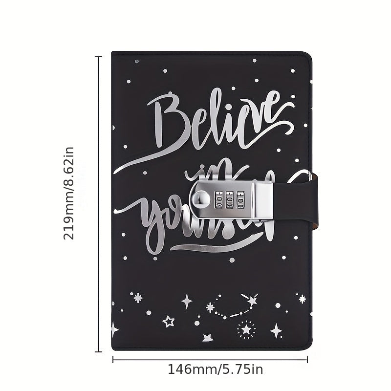 A5 PU Leather Combination Lock Notepad