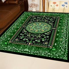 Green Boho Anti Fatigue Kitchen Rugs Absorbent Non Slip Cushioned