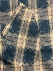  Plaid Print Button Up Long Sleeve Shacket