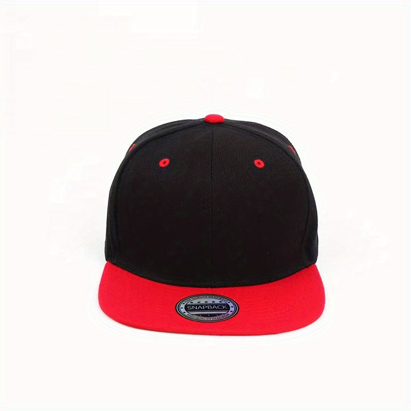 Adjustable Flat Brim Baseball Cap with Letter Patch for Outdoor Sport