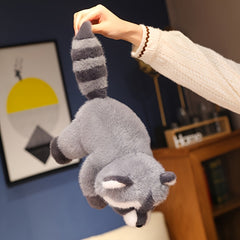 Grey Raccoon Plush Doll Soft Stuffed Animal Toy