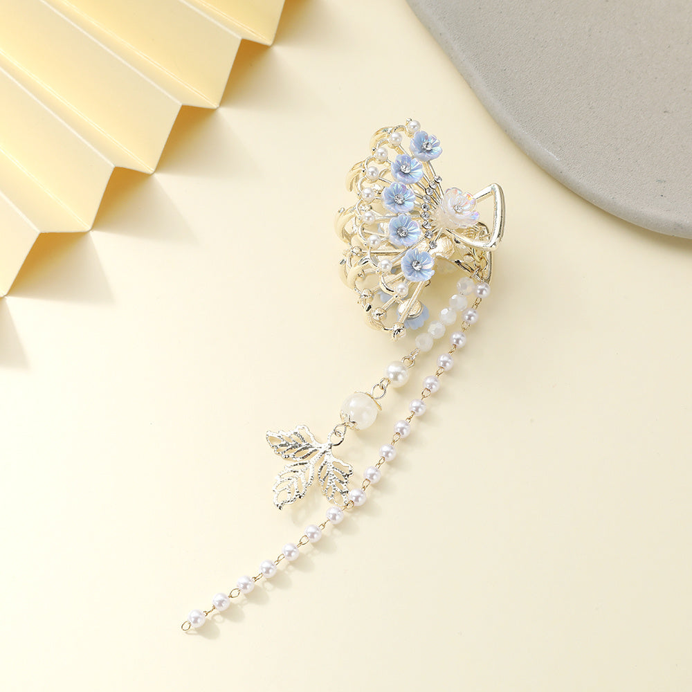Butterfly Fan Tassel Hair Claw Clip Vintage Style Strong Grip Hair Jaw Clip
