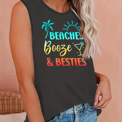  Ombre Print Round Neck Tank Top