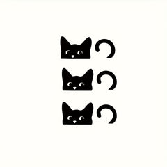 Cute Cartoon Cat Vinyl Sticker - Glossy Self Adhesive