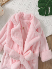 Girls Boys Fluffy Long Sleeve PJ & Belt