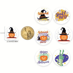 2pcs Round Colorful Christmas Halloween Sticker Pack