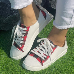 Checkerboard Pattern Flat Shoes Women's Lightweight Casual Shoes