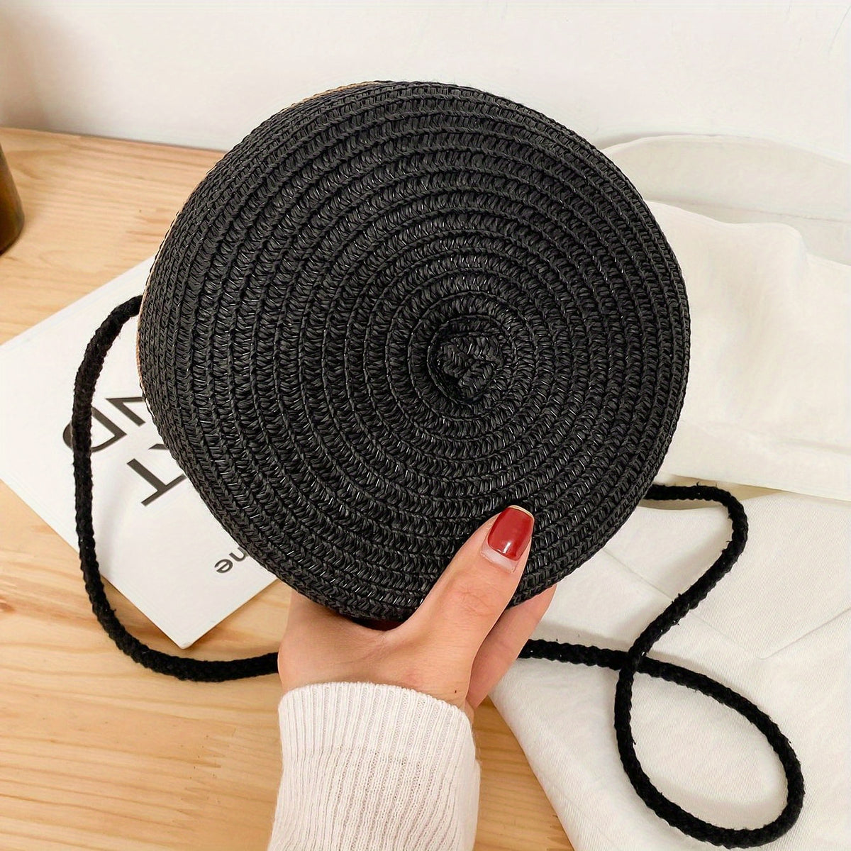 Woven Round Crossbody Bag Beach Handbag for Women