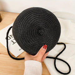 Woven Round Crossbody Bag Beach Handbag for Women