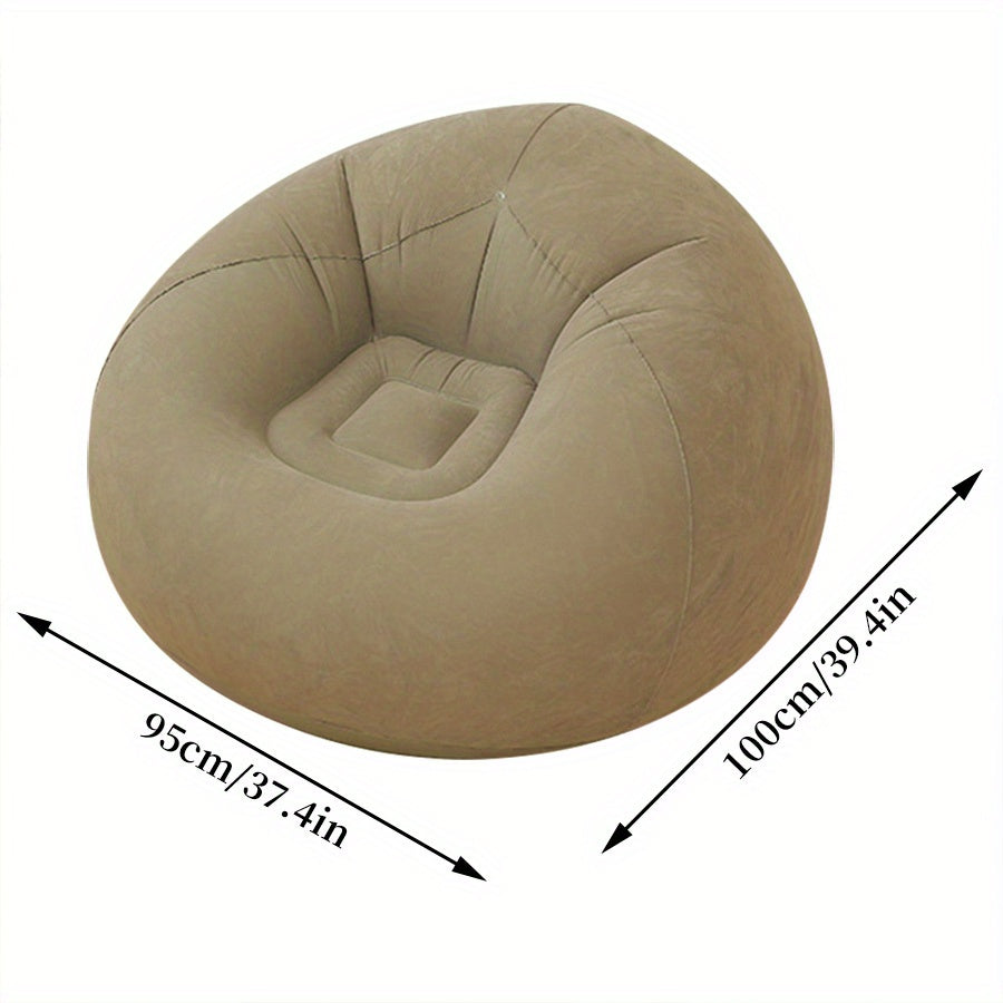 Beanless Inflatable Lounge Chair Thickened PVC Flocking Sofa
