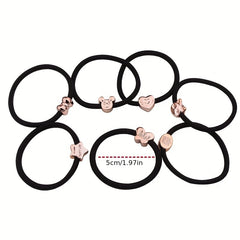 20pcs Golden Bead Hair Loop Elastic Rubber Band Hair Accessories