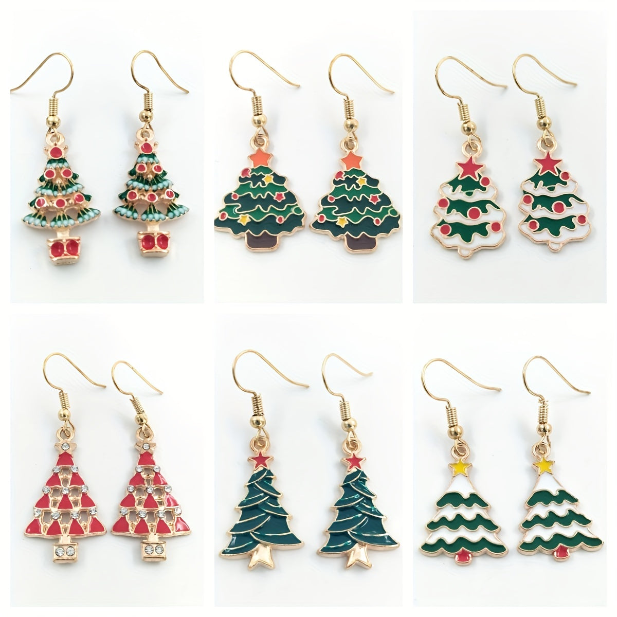 Christmas Tree Pendant Earrings for Holiday Sparkle
