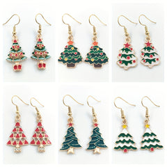 Christmas Tree Pendant Earrings for Holiday Sparkle
