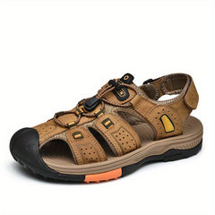 Men's Closed Toe Platform Sandals Breathable Anti-Skid Beach Shoes