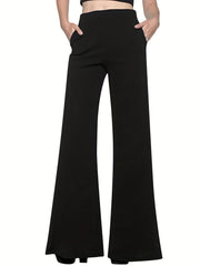  Pants Women's Plus Flared Leg Trousers With Pockets