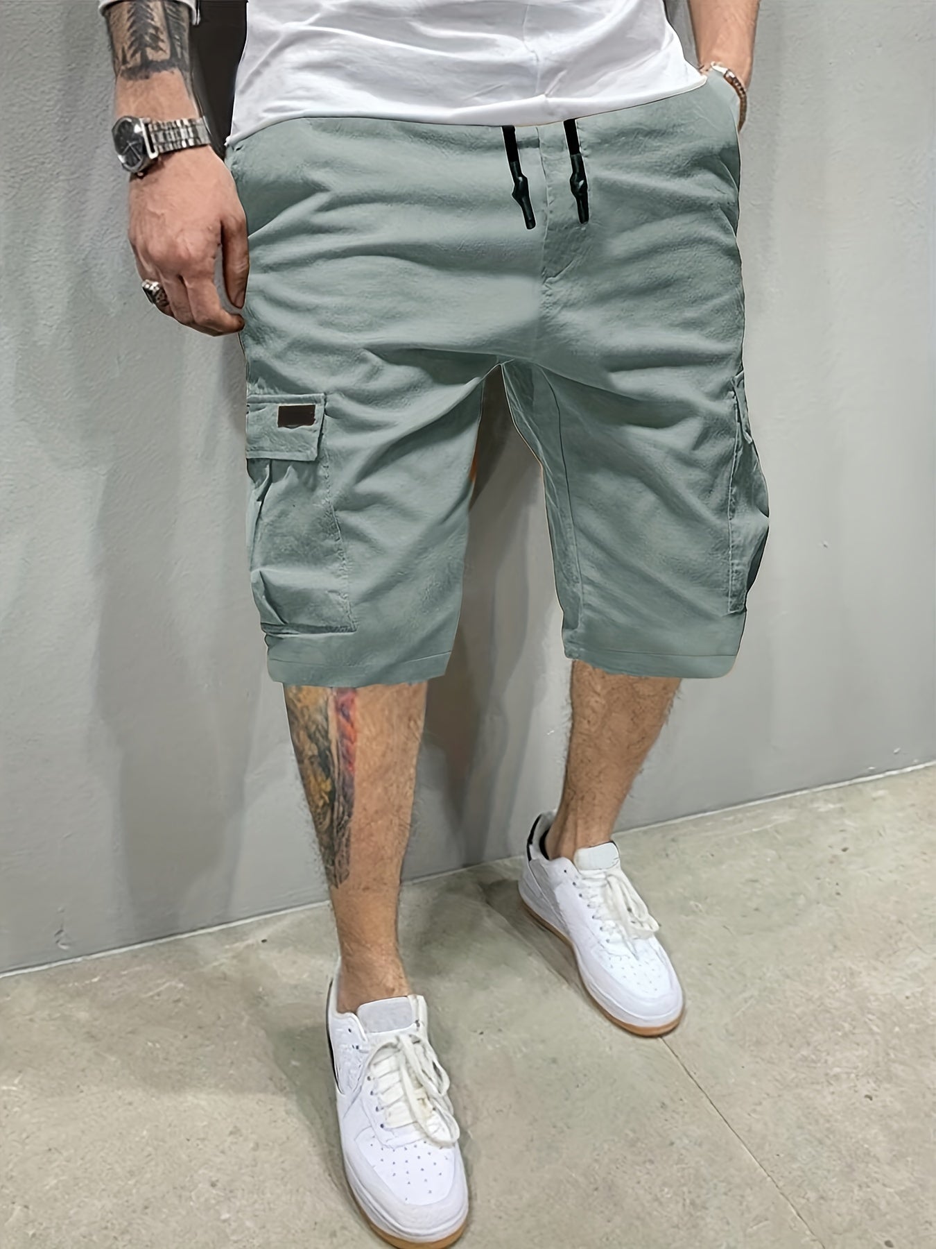 Men's Classic Cargo Shorts with Drawstring Waist