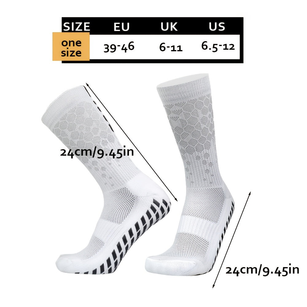 Men's Sports Grip Socks Non-slip Football Crew Socks