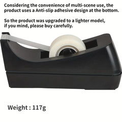 Desktop Tape Dispenser Non Skid Base & Weighted w/ 1 Roll Tape
