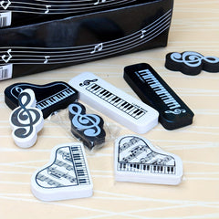3pcs Note & Piano Eraser Pack, Portable Pencil Eraser for Students