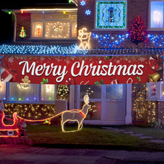 Outdoor Merry Christmas Banner 304.8x50.8 cm for Party Decorations