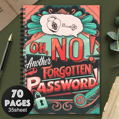 Spiral Password Notebook 70 Pages: Forgotten Passwords Logbook