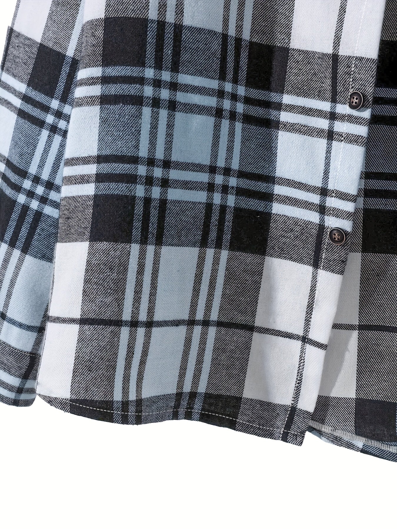  Plaid Print Long Sleeve Button Up Collar Shirt