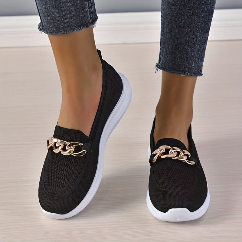 Metal Chain Decor Casual Slip On Sneakers for Women