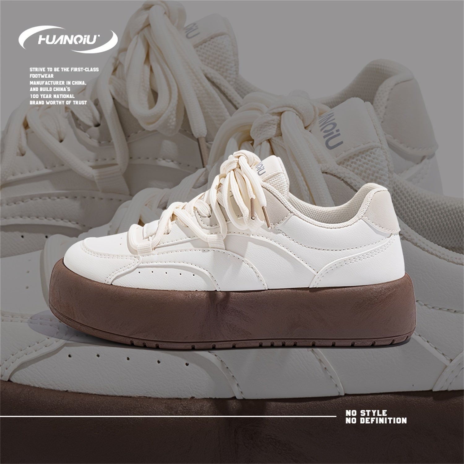 HUANQIU Women's Lace-up Lightweight Sports Sneakers