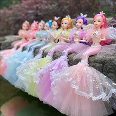 Classic Mermaid Doll Colorful Hair, Glittering Outfit Toy
