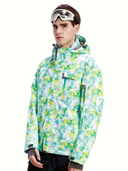 Men's Thermal Fleece Skiing Hooded Jacket Windproof Waterproof Windbreaker