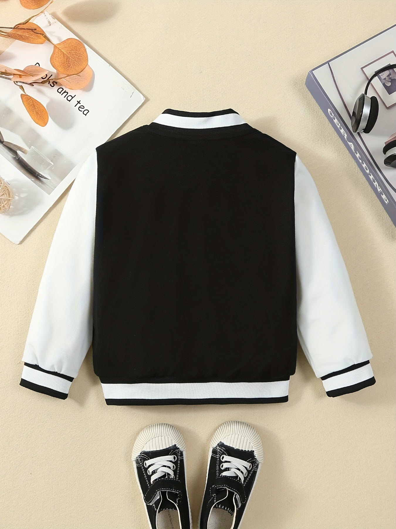 Girls' Preppy Block Varsity Jacket for Spring