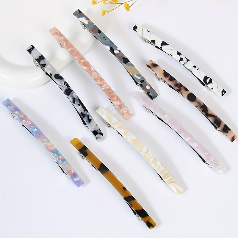4pcs Long Barrette Style Hair Clip For Ponytail Holder Women Girls Hair Clip
