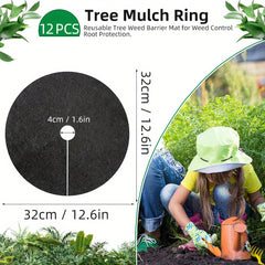 12pcs Reusable Tree Protection Mat Anti Grass Cover for Weed Control