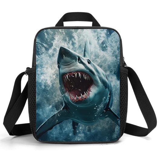 Shark Insulated Lunch Bag Adjustable Strap Thermal Tote for Work Travel