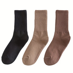 6 Pairs Solid Crew Sports Socks Women's Stockings & Hosiery